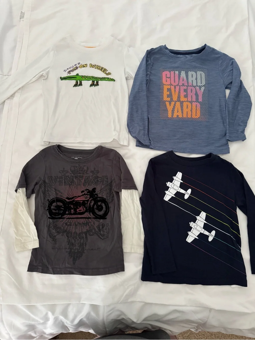 Boys Long Sleeve Graphic Tees Bundle 4 Pack - Size 3T